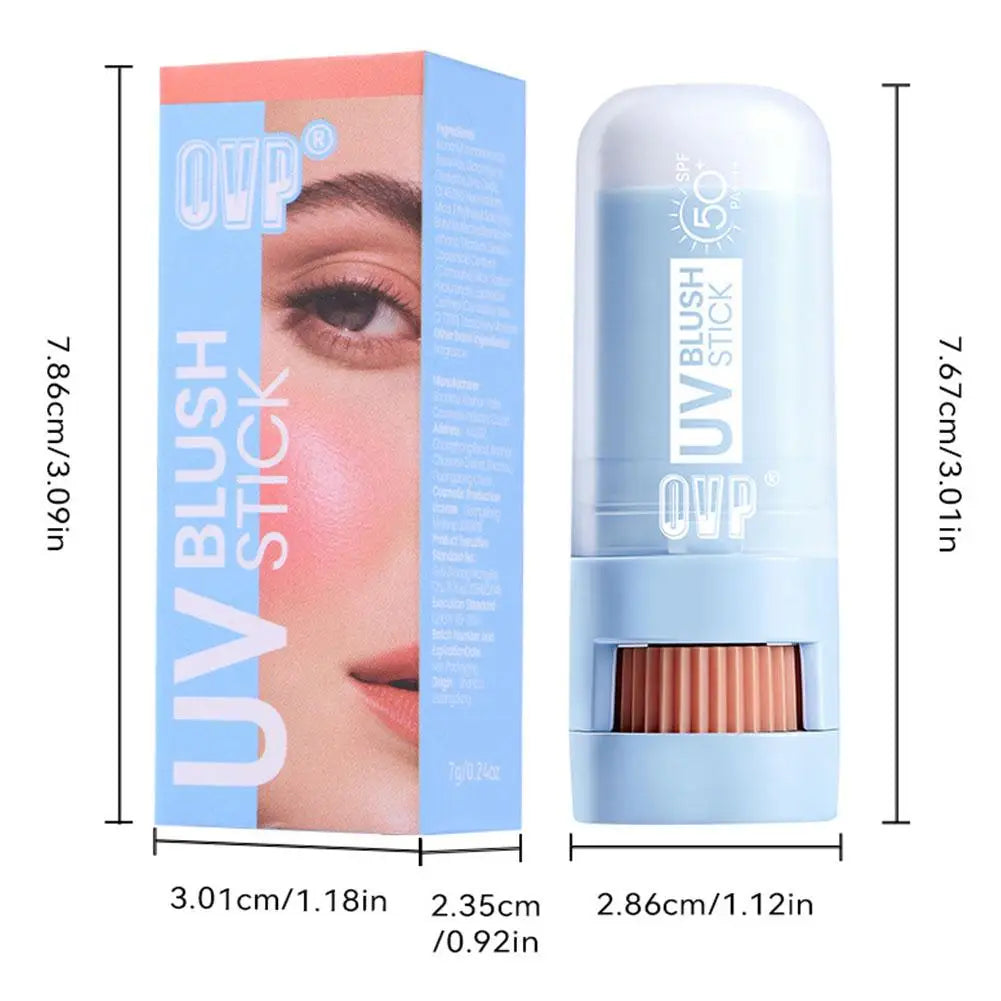 Matte Blush Stick with Natural Satin Finish Offers 5 Color Shades Moderate Coverage Long-lasting Nourishing Skin Care Makeup