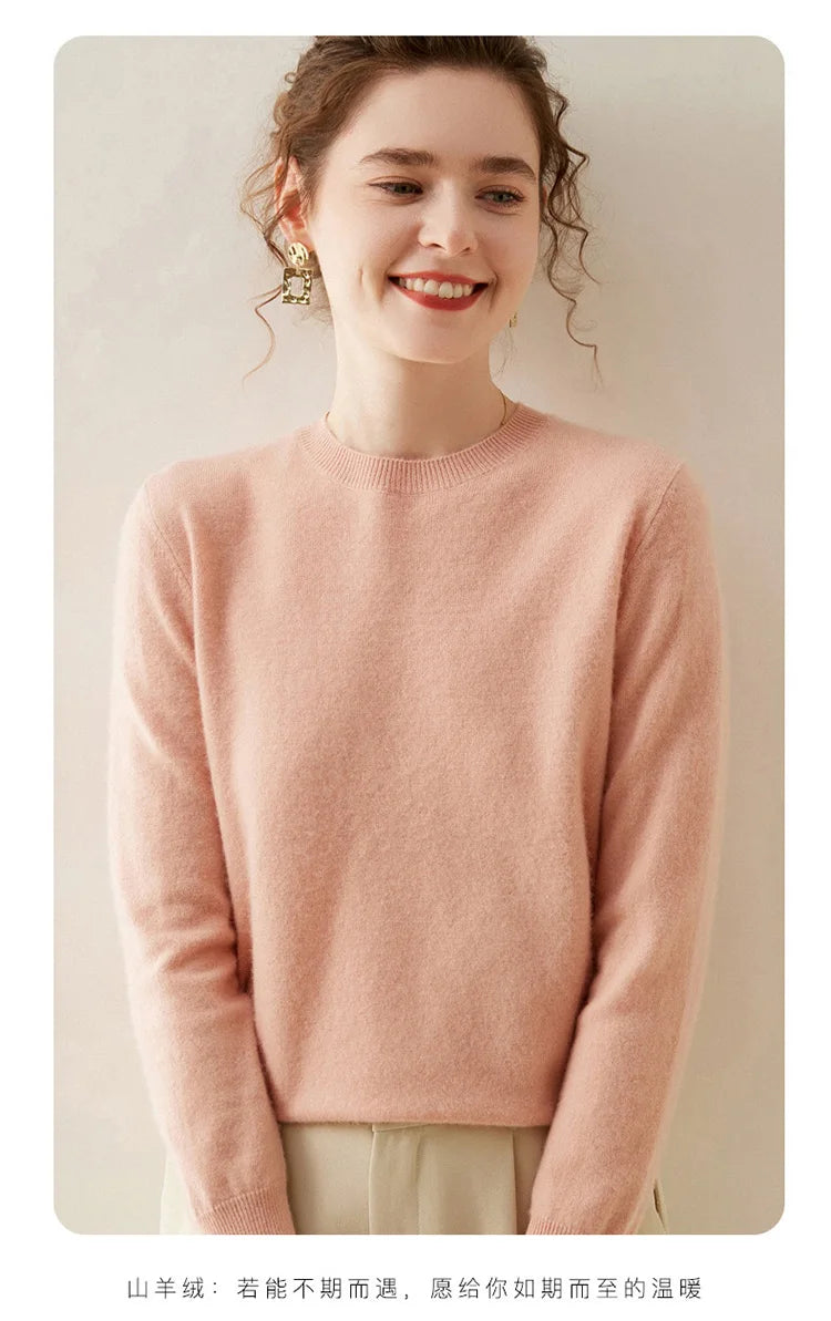 WinvyNee Cashmere Women Sweater Long Sleeve O neck Merino Wool Jumper Solid Knitwear Casual Pullover Tops Jumper Autumn A1054001