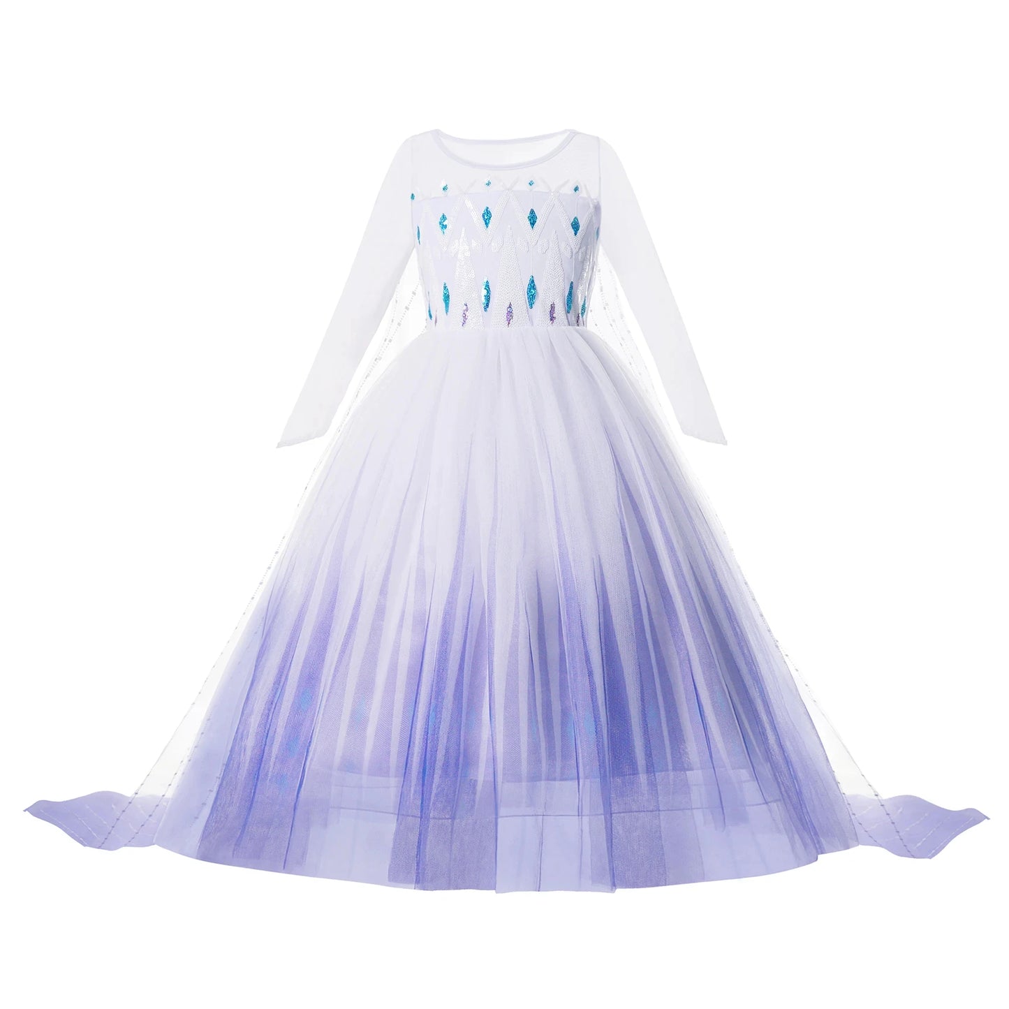 2024 Snow Queen Girls Dress Princess Elsa Dresses Kids Fancy Children Vestidos Birthday Carnival Fancy Party Disguise