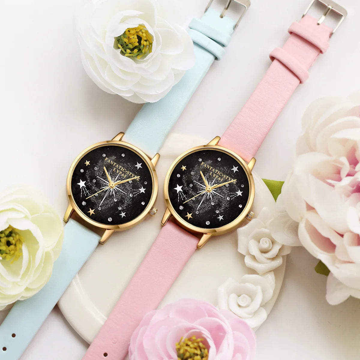 2022 New Starry Sky Watch For Women Fashion Leather Quartz Ladies Watches Bracelet 5pcs Set Female Gift Casual Luxury Wristwatch