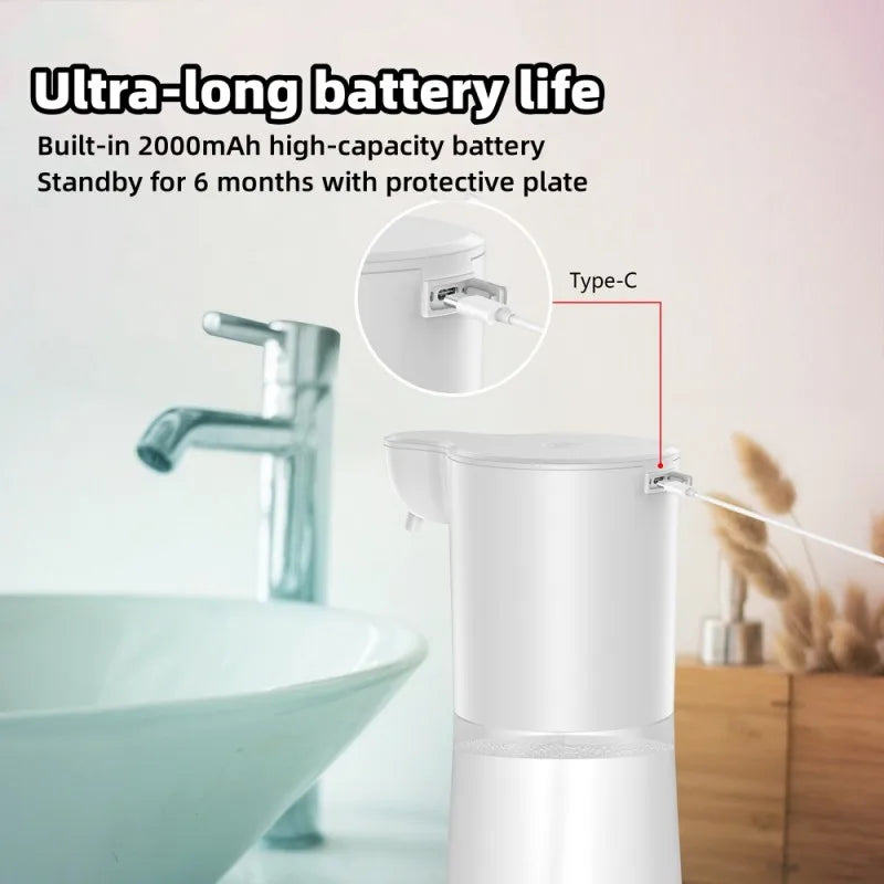 USB Charging Automatic Induction Foam Soap Dispenser Smart Liquid Soap Dispenser Auto Touchless Hand Washer For Kitchen Bathroom