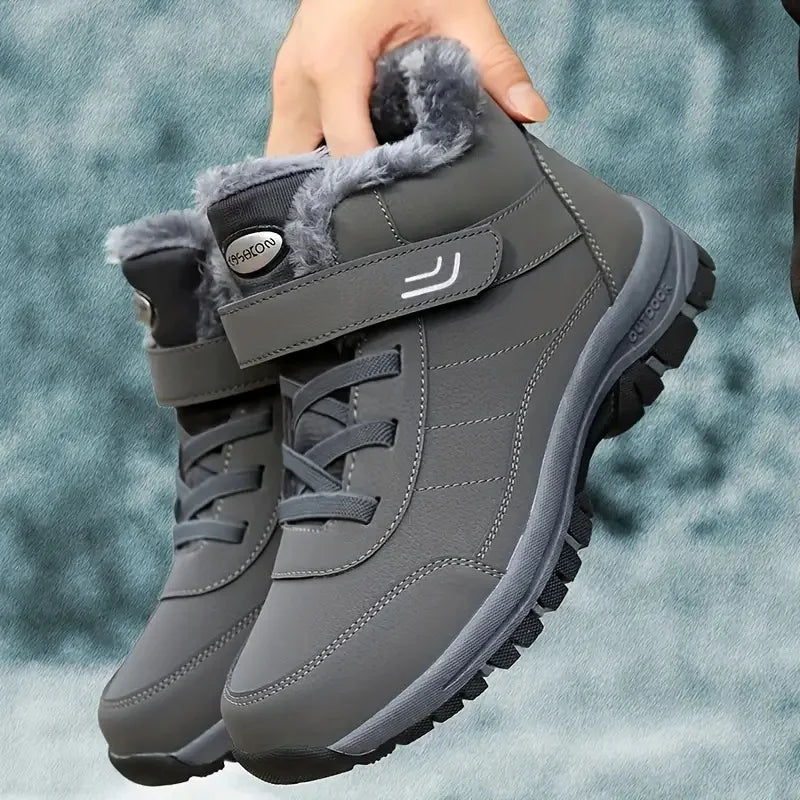 Fleece-Lined Warm Winter Snow Boots, Anti-Slip Shock-Absorbing, Stain-Resistant, Stylish Versatile Unisex Casual Shoes