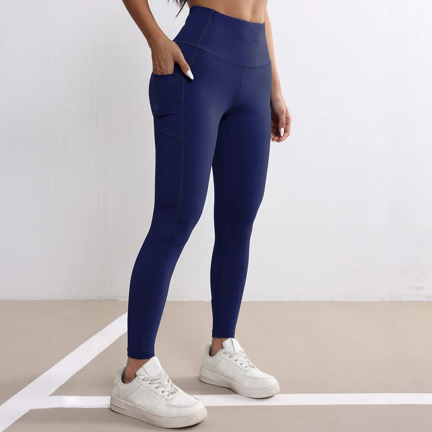 Women Fitness Lenggings With Side pockets Female Full Length Leggings Running Pants Comfortable High Waist Yoga Pants