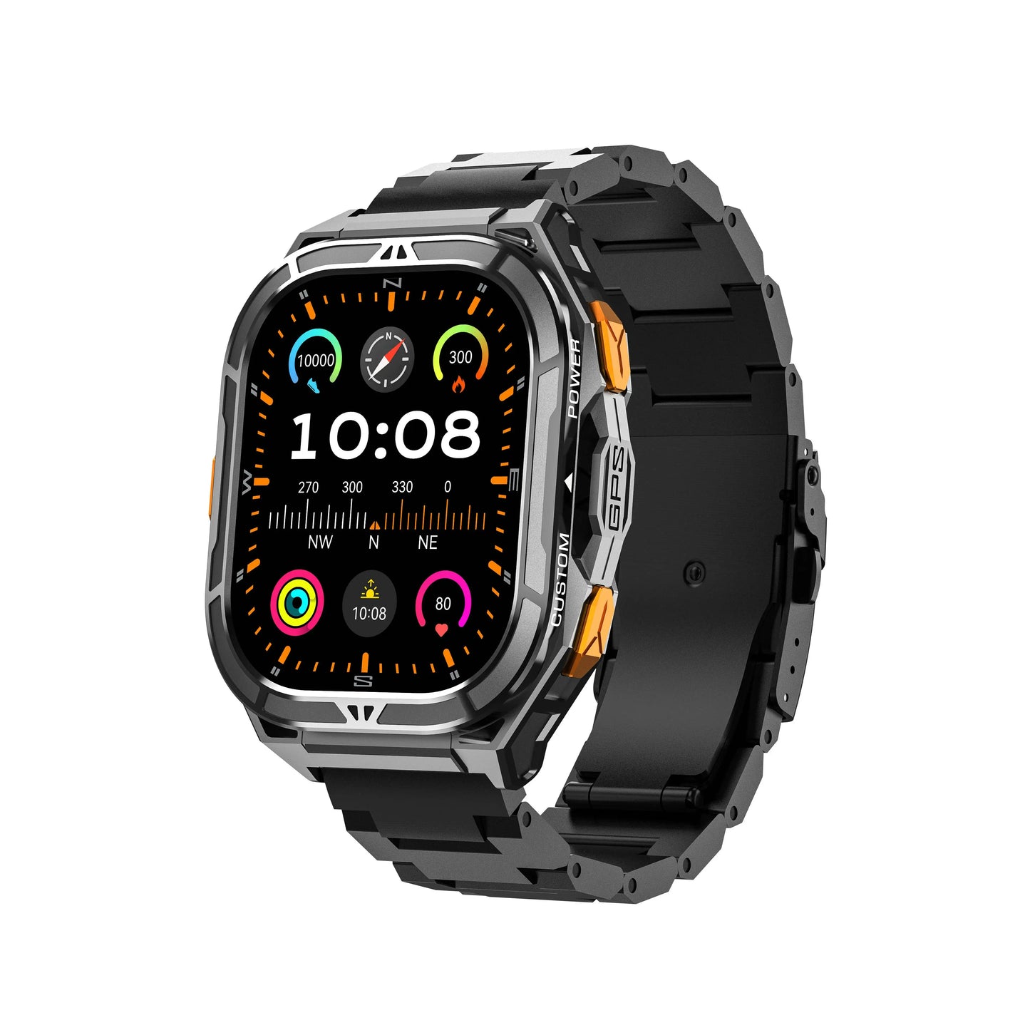2026 GPS Smart Watch for Men Rugged Outdoor Duan Band Accurate Sports Tracking 7/24 Health Monitoring 1.96" AMOLED Display