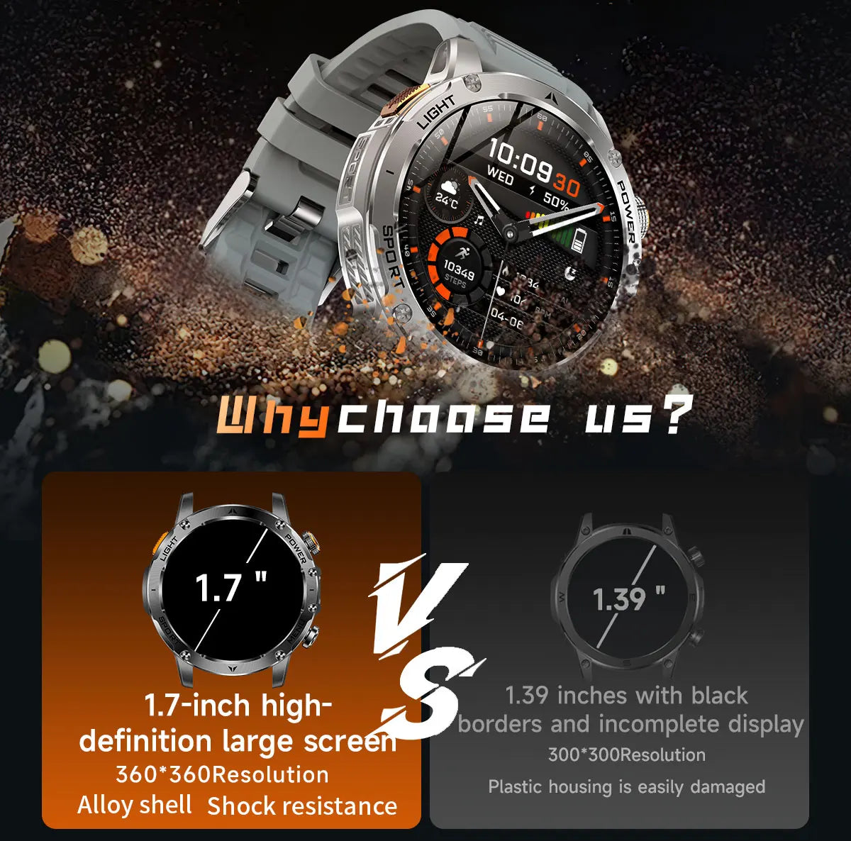 New Smart Watch For Men 1000Mah Battery Fitness Tracking Sport Waterproof Clock Smart Bracelet Men Military High-end custom dial