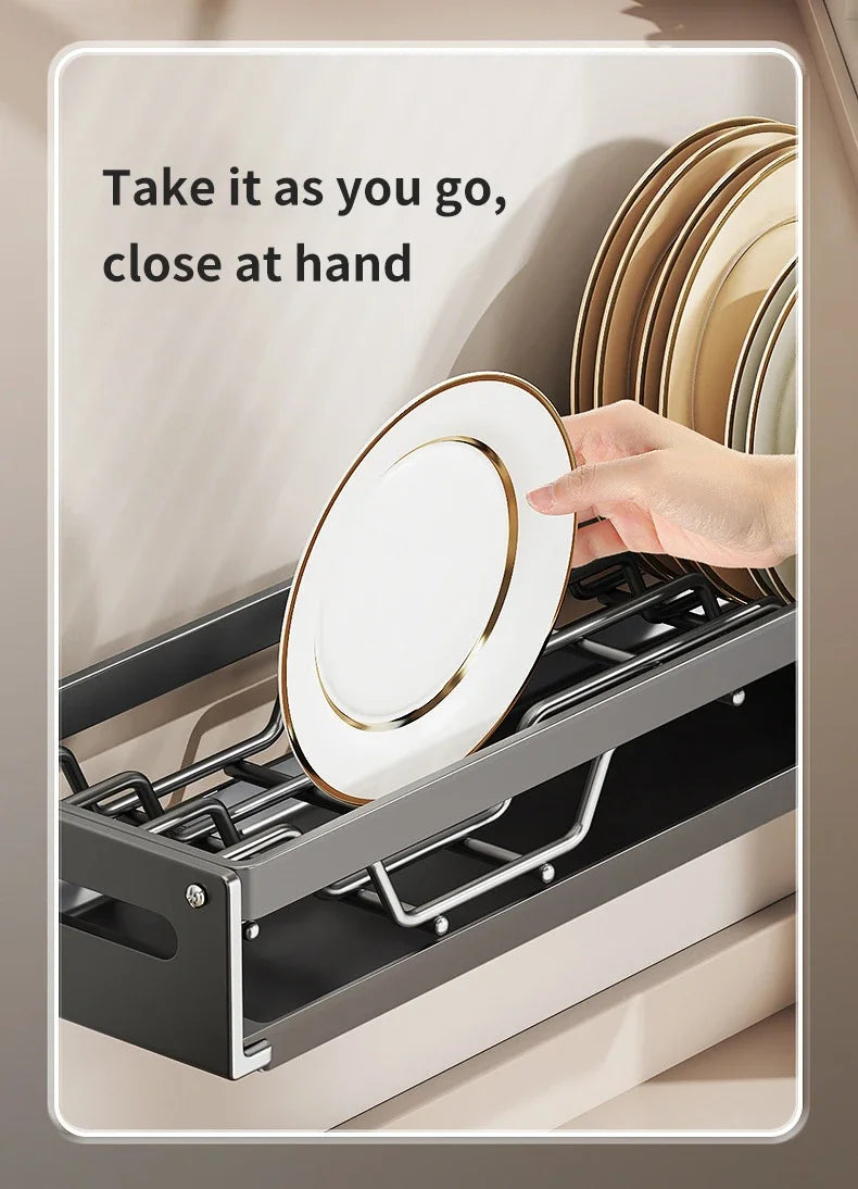 Floating Wall Drainer for Kitchen Dishes Multifunction Divider Spoon Kitchen Accessories Holder Organizers Storage Shelf Rack