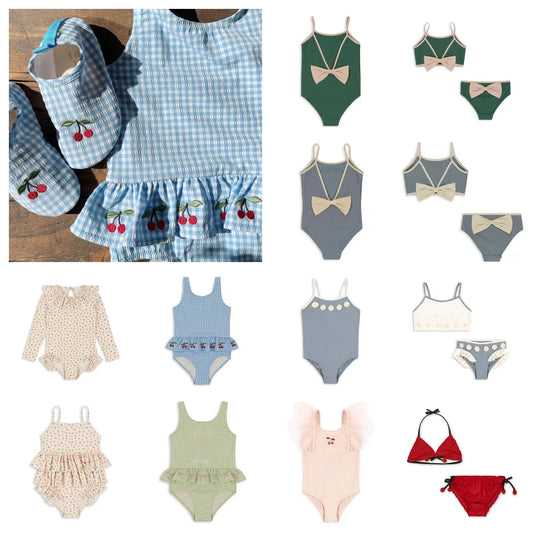 Kids Swimwear for Girls 24 KS Toddler Girls Swimwear Swimsuit New Summer Baby Girls Cute Print Bow Swimsuits