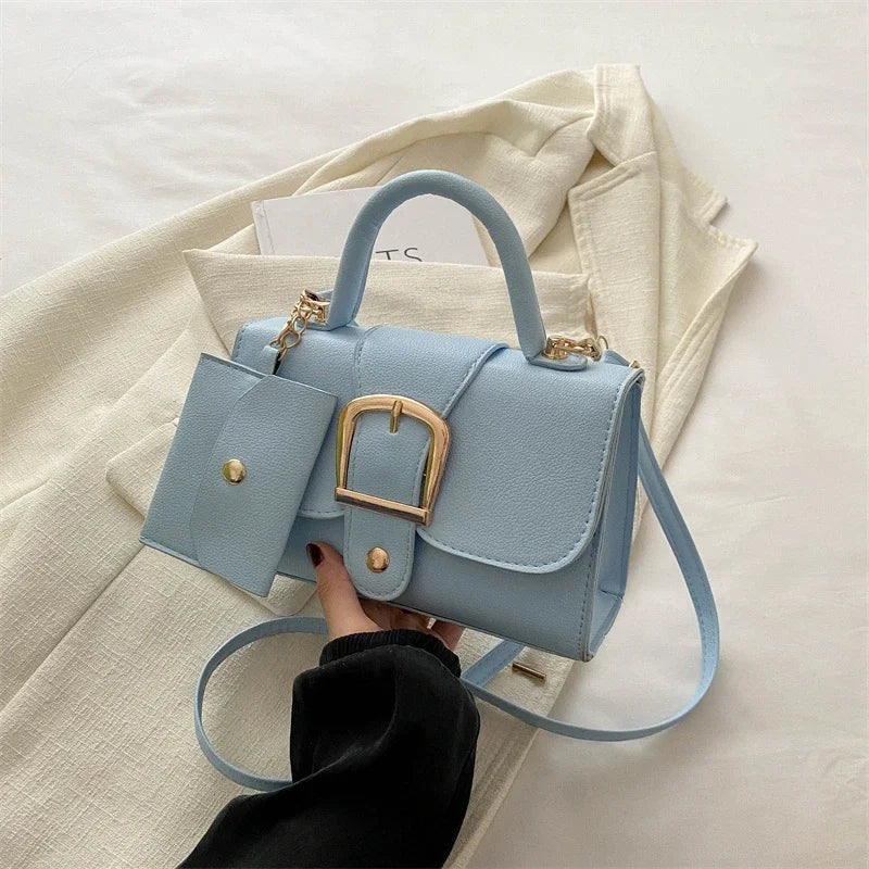 7 Color Pu Leather Ladies Brand Shoulder Bag With Coin Purse Crossbody Small Phone Bag Female Flap Messenger Bag Silver