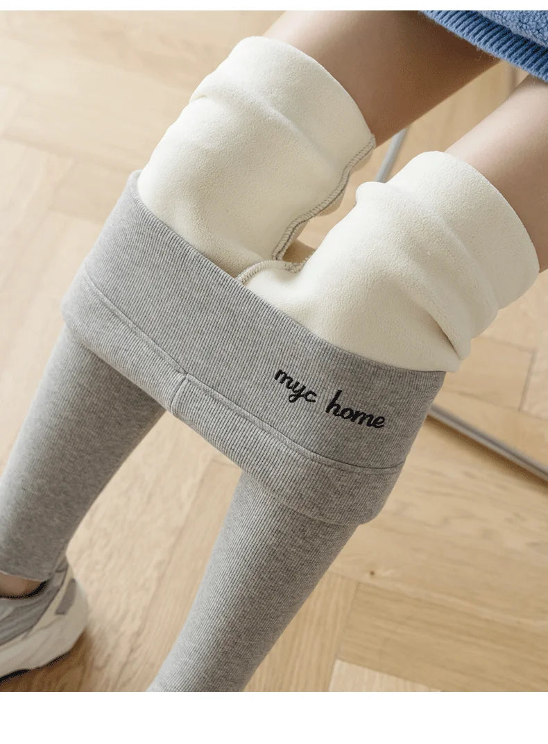 Winter Leggings For Women Thermal Underwear Solid Color Velvet Thicken Warm Pants High Waist Leggings Stretchy Leggings Trousers