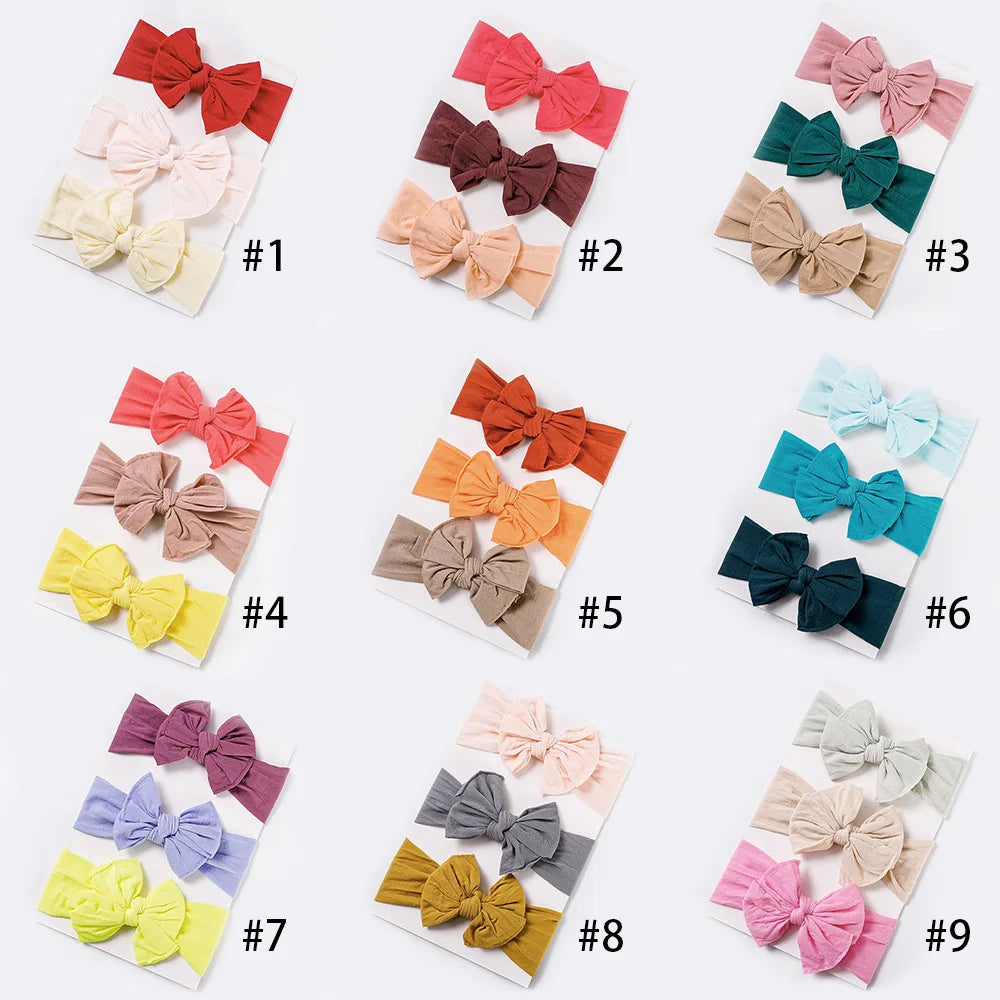 1pcs Soft Bows Headband for Girls Elastic Nylon Newborn Turban Hair Bands Toddle Hairband Headwear Baby Hair Accessories Gift