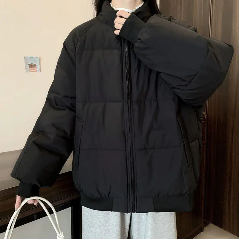 Down Cotton Jacket for Girls Winter Clothes 2025 New Loose Thickened Cotton Jacket Warm Cotton Jacket