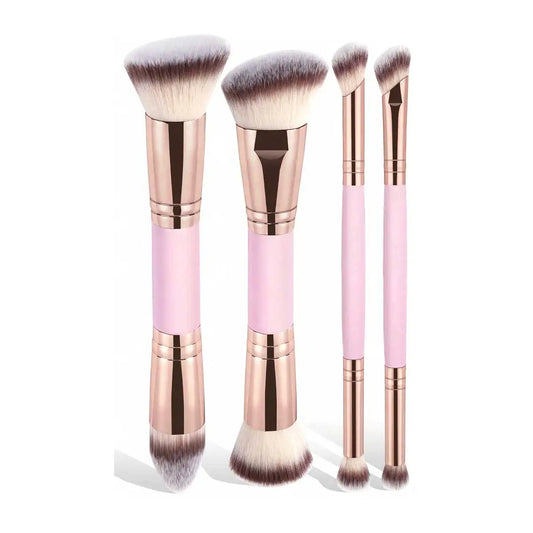4pcs Basic Makeup Brushes Set With Box Dual-ended Foundations Powder Blush Details for Eyeshadow Brushes Beginner Travel