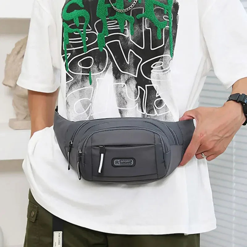 Men's Large Capacity Fitness Waist Pack Portable Anti Theft Ultra Thin Small Chest Bag Sports Outdoor Leisure Running Waist Bag