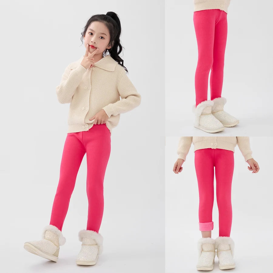 SheeCute Girls Winter Warm Pants Kids Fleece Lined Leggings for 3-11 Years SCW7101