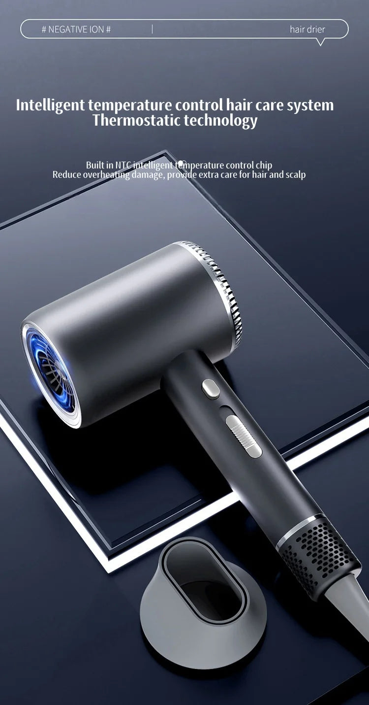 New Hair Salon Hair Dryer EU/UK Plug High-Power Quick Drying Net Red Blue Light Hair Salon Home Silent Hammer Hair Dryer