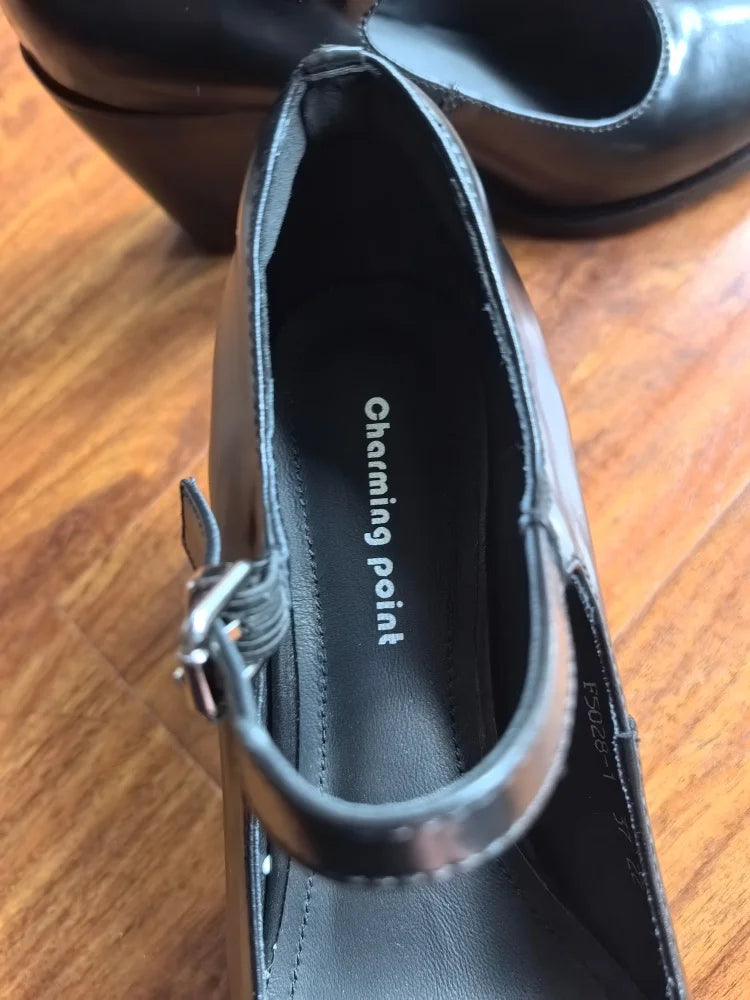 MKKHOU Fashion Pumps New High Quality Genuine Leather Pointed High Heels Mary Jane Shoes Women's Heels Leather Shoes Women Shoes