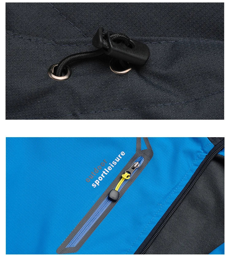 Trekking Outdoor Jackets for Men Autumn Classic Waterproof Rain Coats Hooded Camping Man's Rainwear Hiking Jacket and Pants