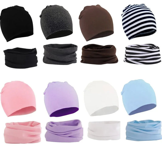 Gorro de baile callejero para bebé, gorro de Hip Hop de algodón para primavera y otoño, gorro para niño, bufanda para niño y niña, gorro cálido de Color sólido para niño
