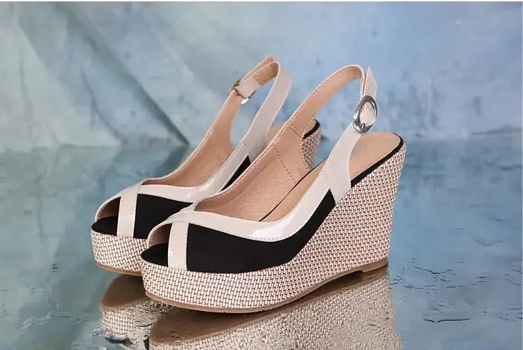 Size 33-40 Summer High Heel Wedges Sandals Female Peep Toe Leisure Platform Sandals Women Shoes