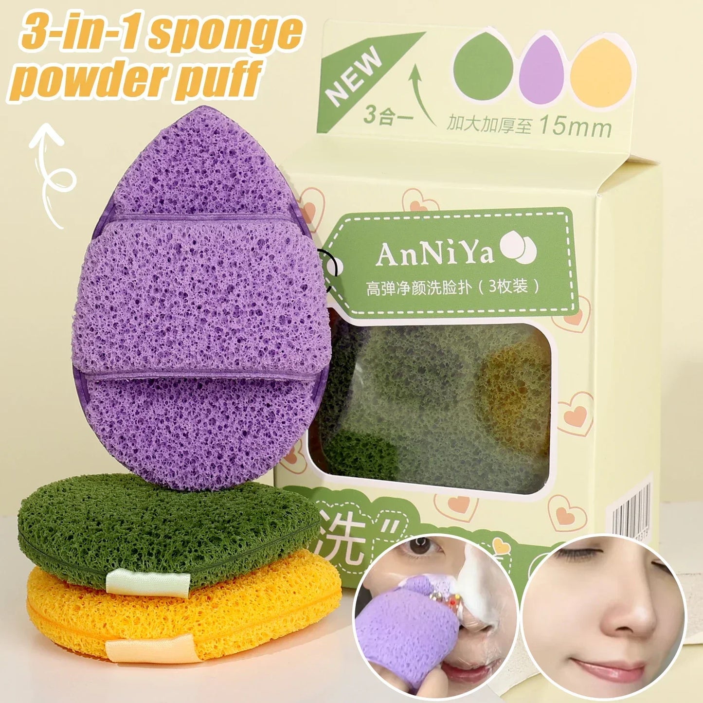 Mud Mask Cleaner Puff Exfoliating Blackhead Removal Face Wash Cleansing Sponge Makeup Remover Foam Sponge Face Clean Pads Tool
