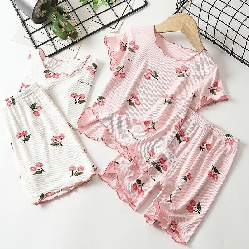 Children's Sleepwear Clothes Set Kids Baby Summer Outdoor Wear Home Wear Fashion Casual Toddler Infant Girls Suit