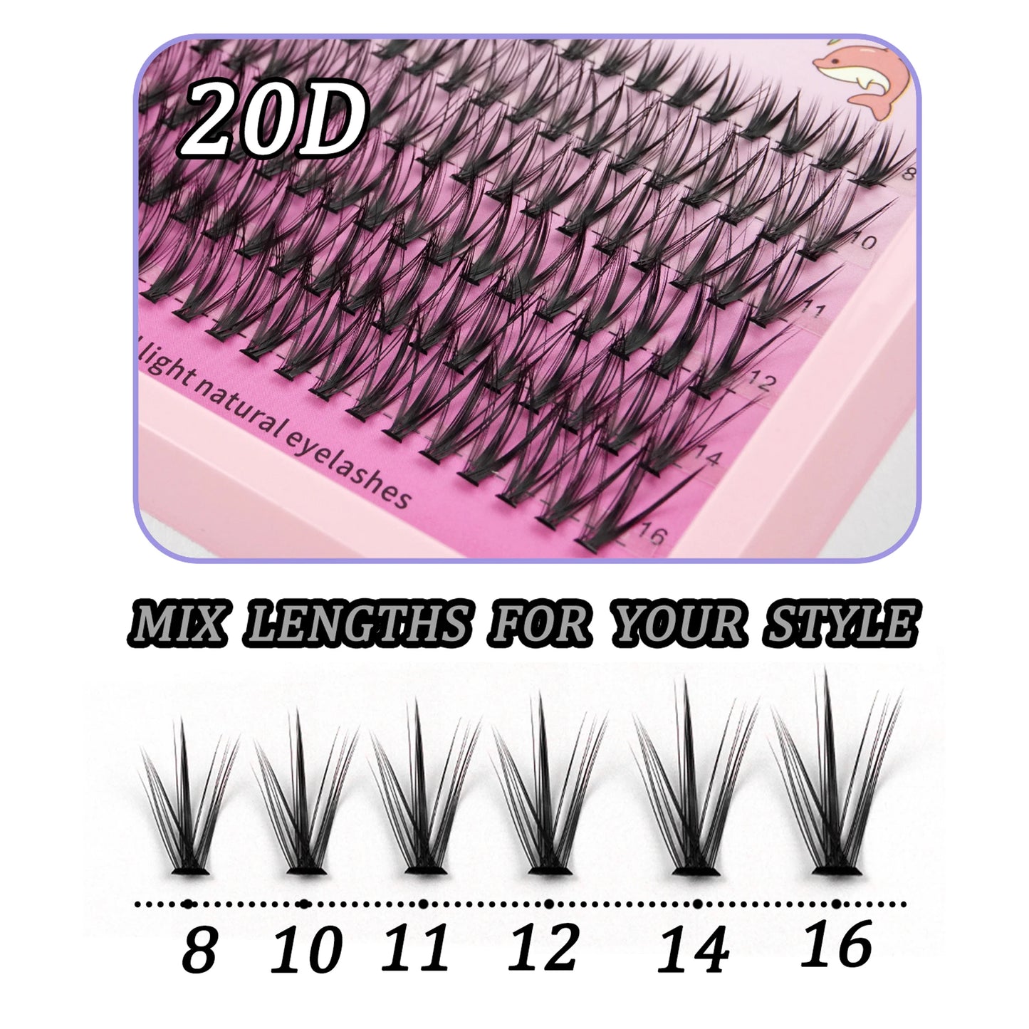 Eyelash Bundle Set DIY Eyelash 8-15mm Extended Makeup Personal Eyelash Adhesive+Sealing Layer Adhesive+Eyelash Tweezers