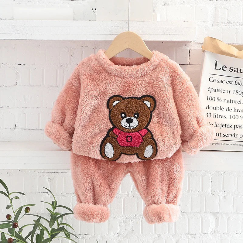 Toddler Girls Clothes Suit 2023 Autumn Winter Kids Costume Hoodie Top+Pant 2pcs Outfit Children Clothing For Boys Sets 1-4 Years