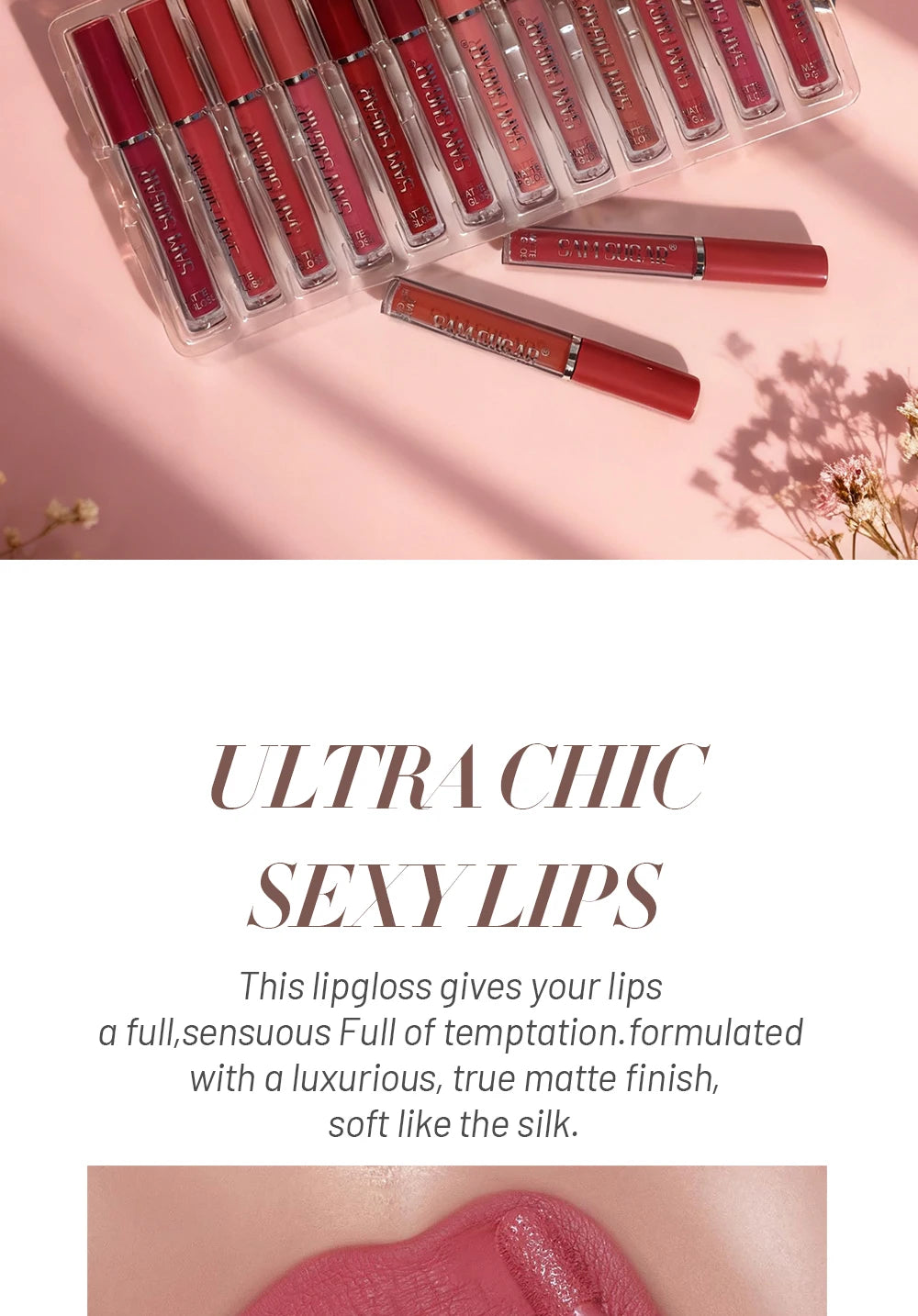 Velvet Matte Lip Kit, Waterproof, Smudge-Proof, Smooth Application, Long-Lasting Makeup Effect