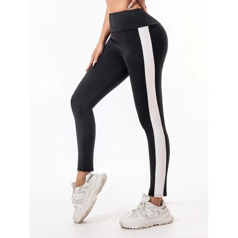 Leggings Women wear high-waisted elastic letter stretch leggings hip lift yoga fitness pants