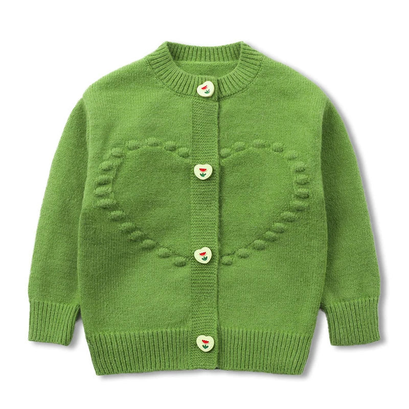 Baby Girls Cardigan Sweater Autumn O-Neck Infants Children Cotton Knitwear  Cutey Baby Kids Coat Toddler Clothes