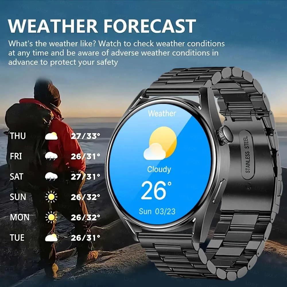 Smartwatch Men's Watch Business Watch Sporty Casual Watch 1.52 Inch Screen Features Multiple Sports ModesMusic Control Perfect