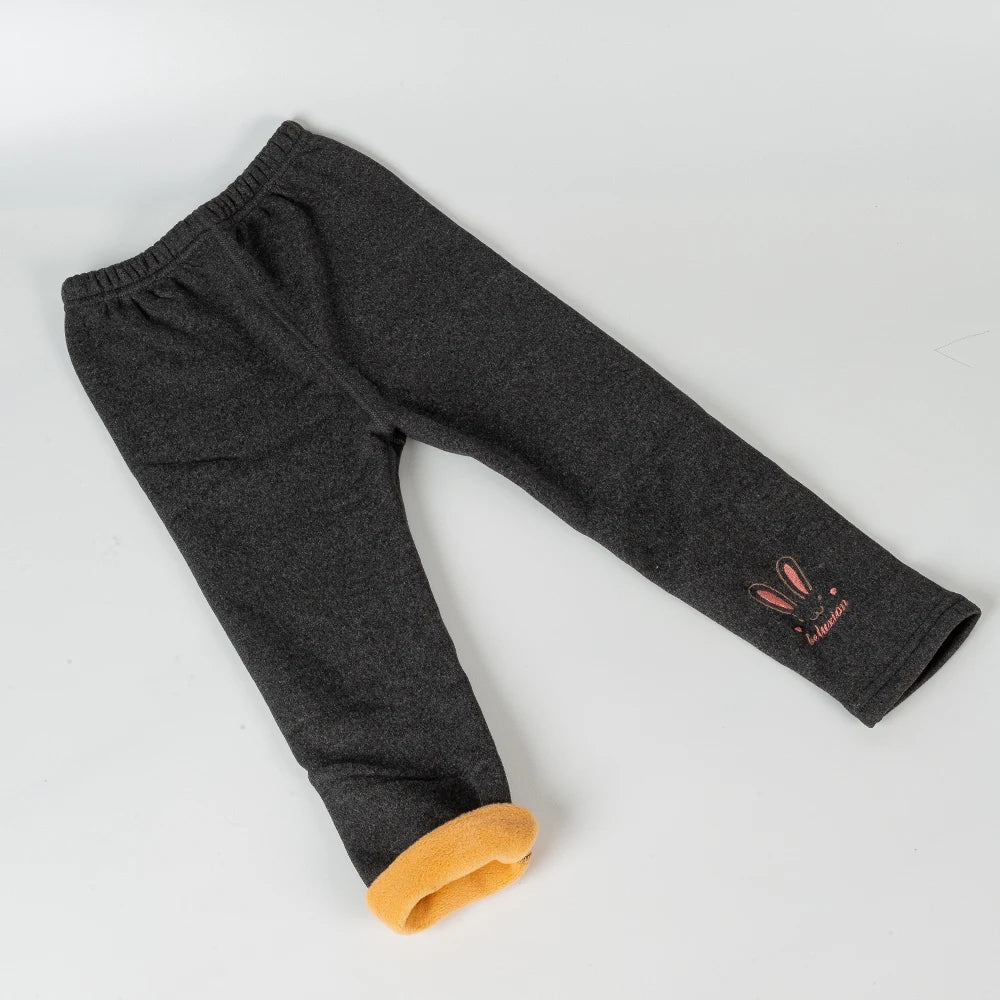 Girls Winter Fleece-lined Leggings Thermal Tights for Outdoor Wear Thickened Warm Pants Multi-Color Cute Patterns