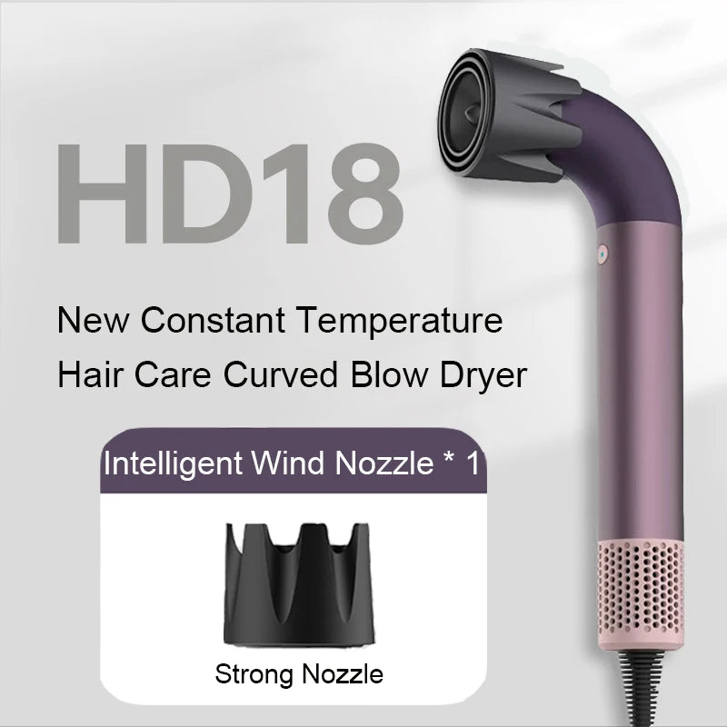 Hair Dryer 1400 Watt High Speed HairDryer Bend Pipe Professinal Hair-care Leafless Negative Ion Styling Tools with 6 Air Nozzles