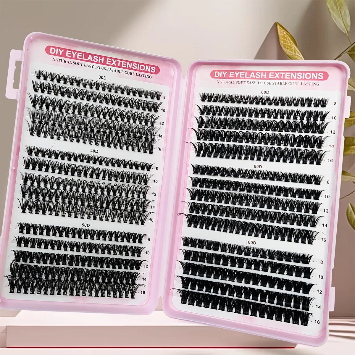 Lash Clusters Kit, Waterproof Strong Hold DIY Lash Extension Set with Lash Bond and Eyelash Tweezers for Makeup