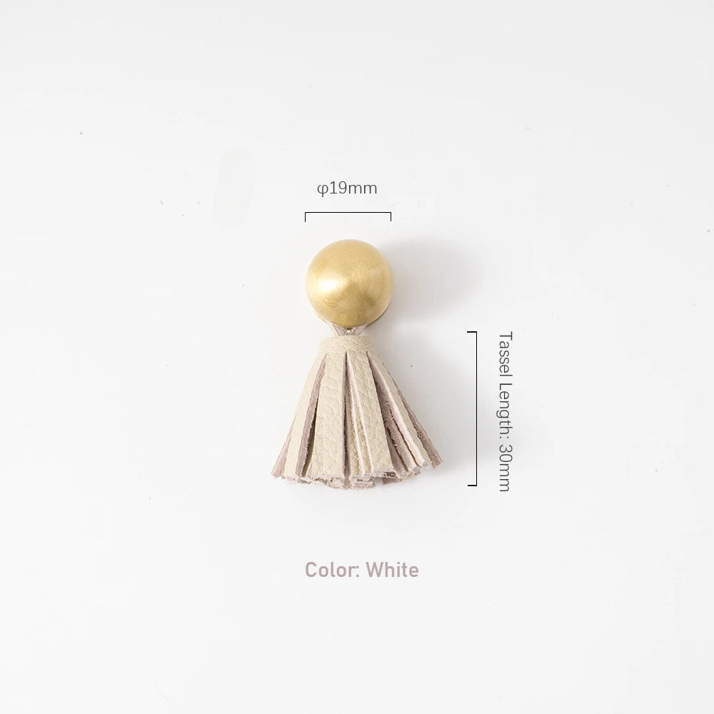 Cute Leather Tassel Knob for Kids Room Pink Cabinet Knobs Wardrobe Dresser Drawer Knobs Kitchen Cupboard  Single Hole