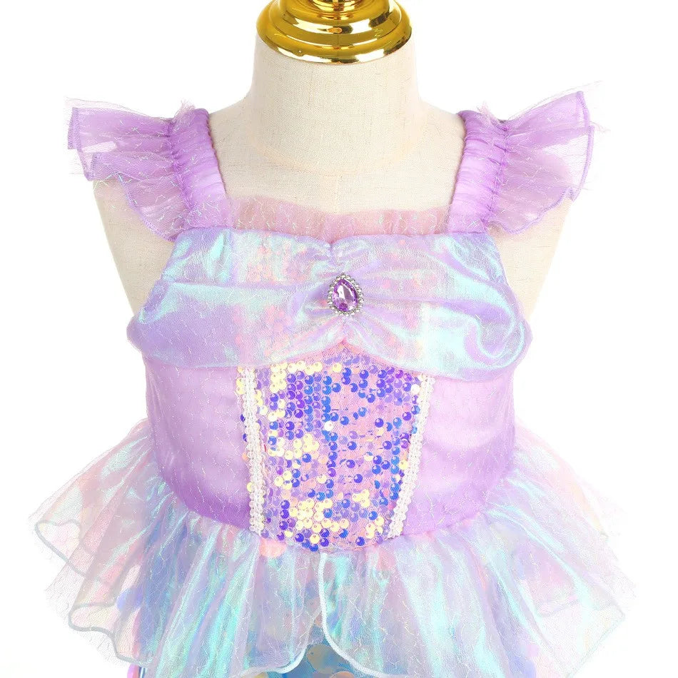 Disfraz Mermaid Christmas dressfor Girl Dress Ariel Costumes Children's Sequined Fishtail Party Clothes Deguisement Fille