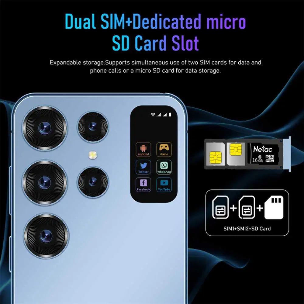 S24 Ultra Original Smartphone 7.0 inch Face Recognition Cellphones 16GB+1TB 5G Dual SIM Android Mobile Phones 7000mAh Cell Phone