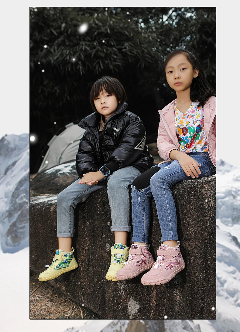 New Parent-child Winter Boots Men and Women Snow BareFoot Outdoor Non-slip Warm Fur Casual Boys/girls Sneakers Kid's Ankle Boots