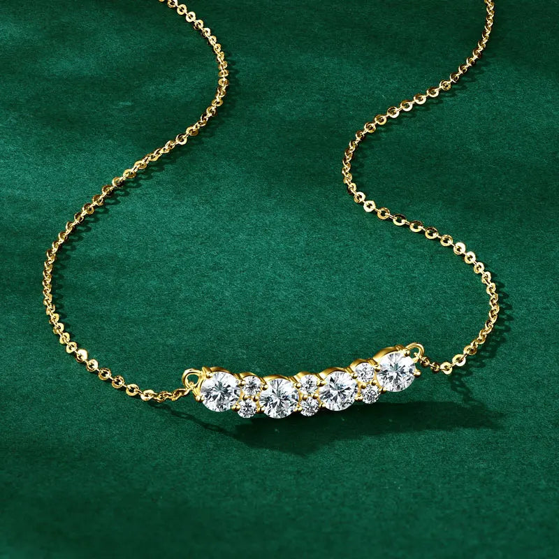OXTAO With Certified Jewelry Sets Wholesale Sparkling Moissanite Diamond Necklaces&Earring Luxury Gift Real 925 Sliver for Women