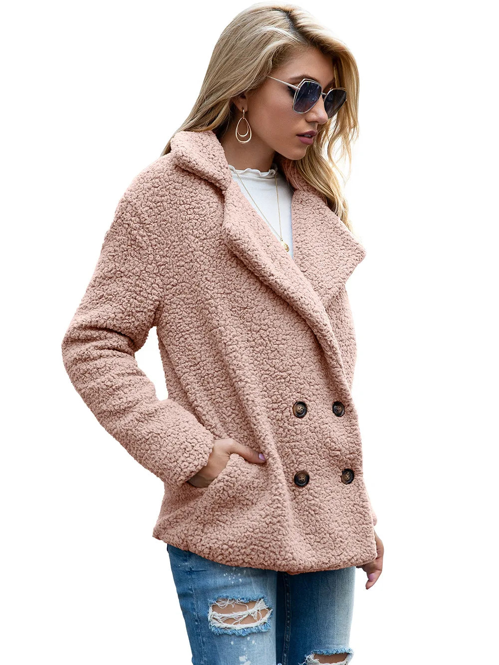 Elegant Faux Fur Cardigan Cashmere Women Coat Autumn Winter Warm Solid Women Jackets Plush Overcoat Casual Teddy Outerwear 22942