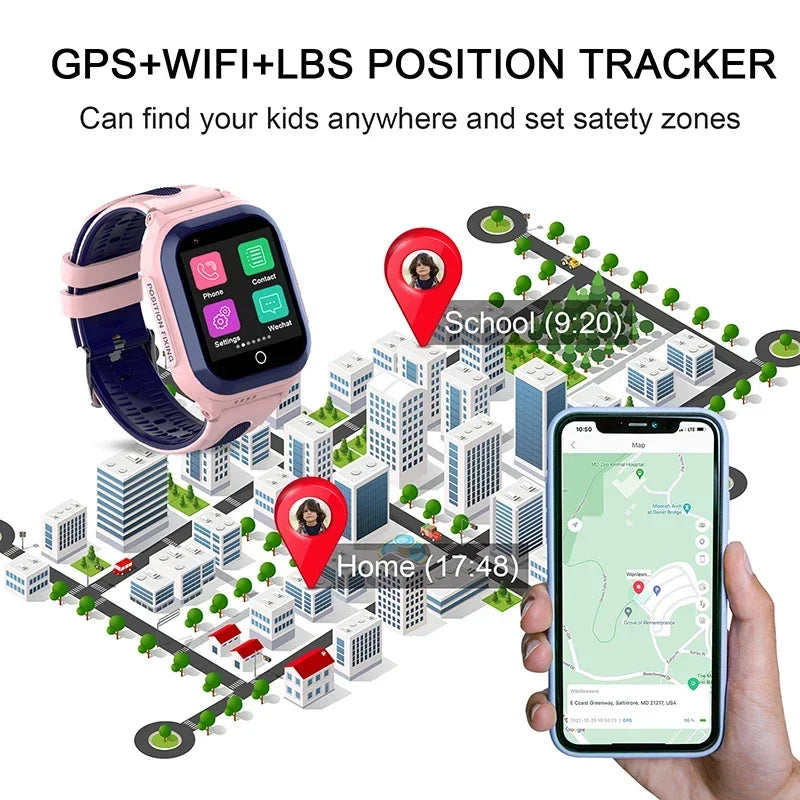 Wonlex Smart Watch Kids GPS WIFI LBS Positioning Tracker 4G Video Camera Voice Chat KT24S GEO Fence Location Child Smart-Watches