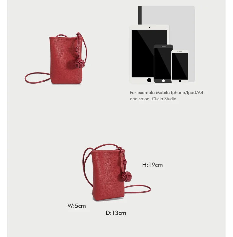 YANATARI mini Small Genuine Leather vintage Bag Crossbody Bag Luxury Hit Product Mobile Phone Shoulder Bag Women Mobile Bag