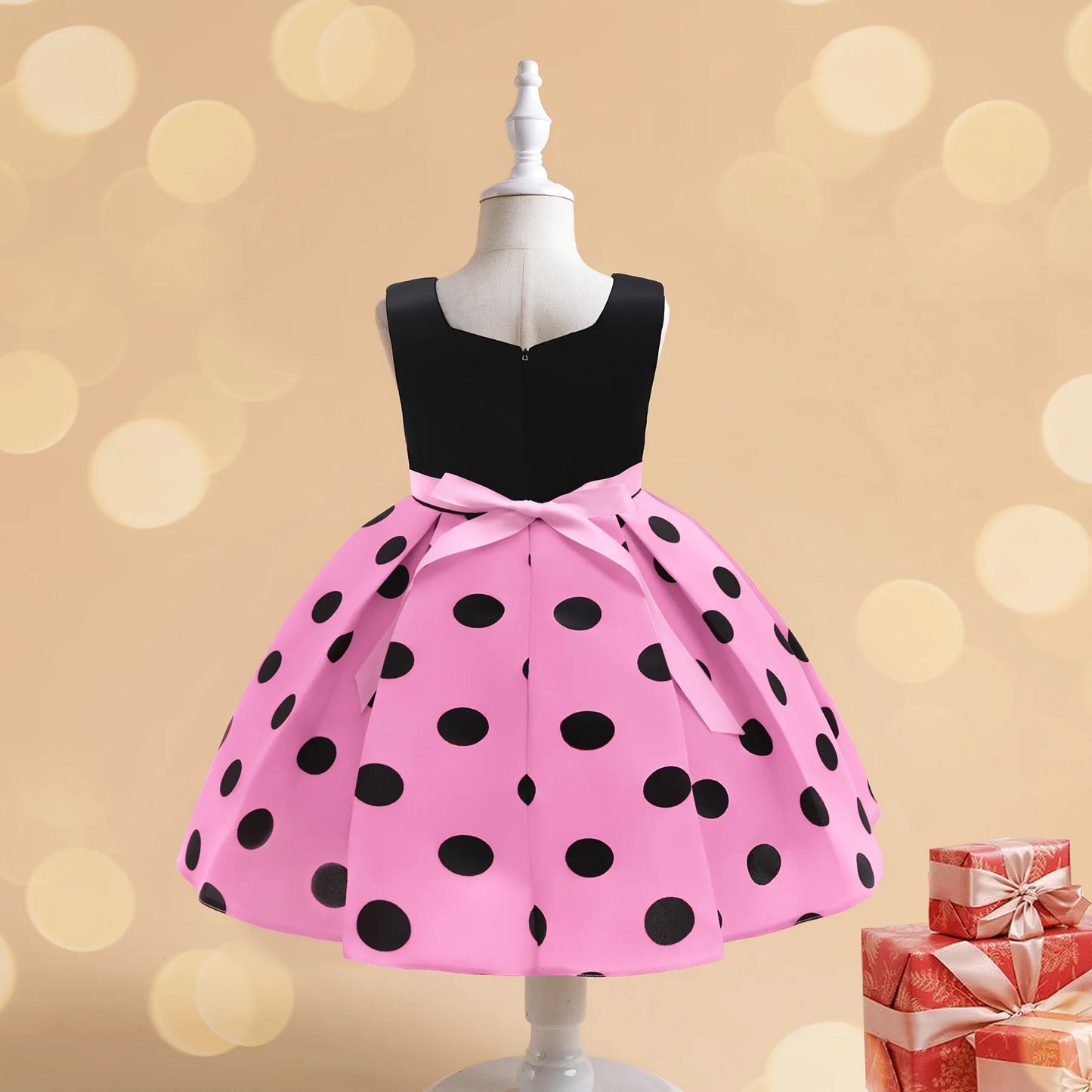 Baby Girl's Minnie Polka Dot Dress, Children's Summer Clothes, Kids Birthday Party, Christmas Costume