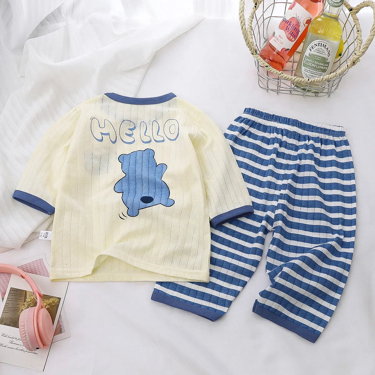 Baby Nightwear Pyjamas Kids Cartoon Homewear Clothes Baby Pajamas Sets Cotton Child Pajamas Toddler Short Sleeve