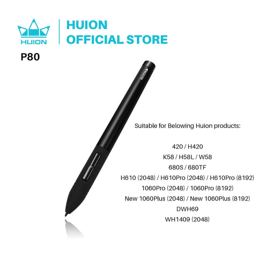 HUION PEN80 Tabletas Gráficas Bolígrafo Digital Bolígrafo Recargable Negro - P80