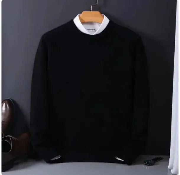 2025 Cashmere Sweater O-neck Pullovers Men's Loose Oversized M-3XL Knitted Bottom Shirt Autumn Winter New Korean Casual Men Top