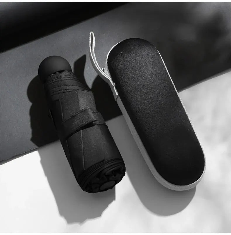 Capsule Umbrella Small and Portable Solid Color Sunshade for Women and Rain Dual Use Protection