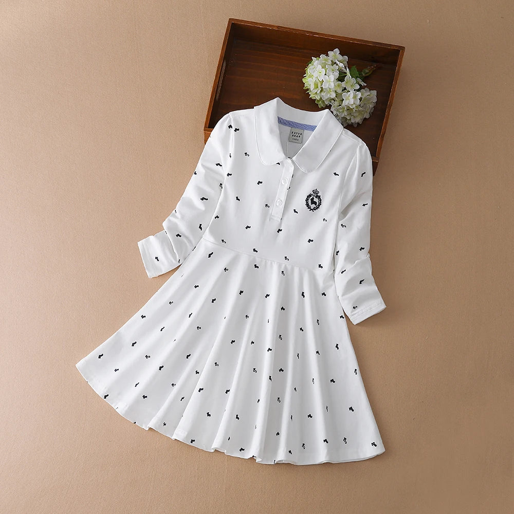 Kids Dress for Girls Spring Autumn Princess Costume 2023 New Long Sleeve Cotton Dress Little Girls Casual Wear Children Clothes