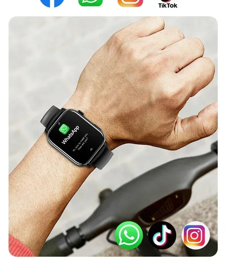 New Smart Watch with Full Touch HD Display, Built-in GPS & WiFi, Support SIM Card, Life Waterproof