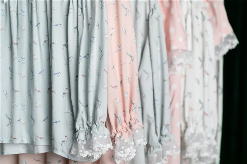 Pajamas Dress for Baby Girls Summer Children Floral Printed Soft Loose Night Dresses Princess Girl Nightgown Lady Sleepwear